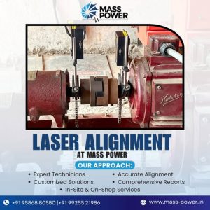Laser Shaft Alignment Services in Vadodara - Mass Power Mass Power offers precision laser alignment services in Vadodara using state-of-the-art technology. Our expert technicians ensure accurate alignment of rotating machinery, minimizing vibration, reducing wear and tear, and maximizing equipment lifespan.